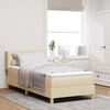 vidaXL Boxspringbett mit Matratze mit Kopfteil Creme 90 x 200 cm Stoff