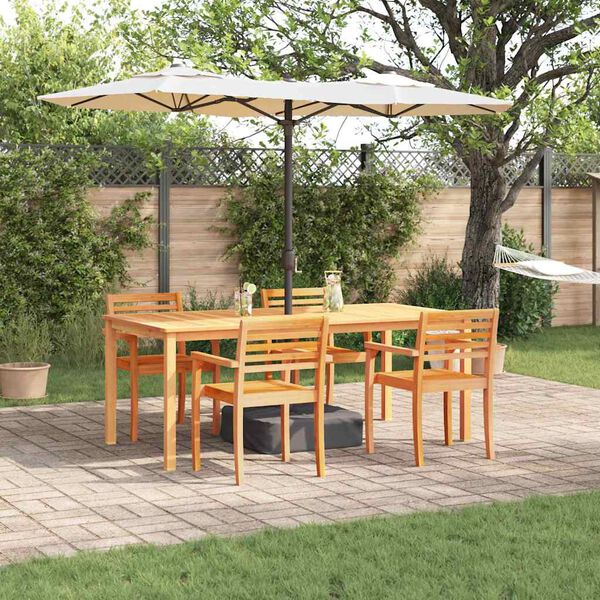 vidaXL Garten Essgruppe 7 pcs Braun Massivholz Akazie