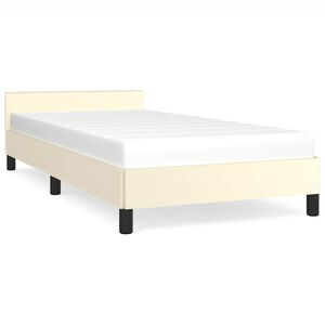vidaXL Bettgestell mit Kopfteil ohne Matratze Creme 90x200 cm