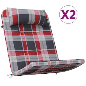 vidaXL Stuhlkissen 2 stk. Oxford-Stoff Rotkariert 58 x 77 x 4,5 cm