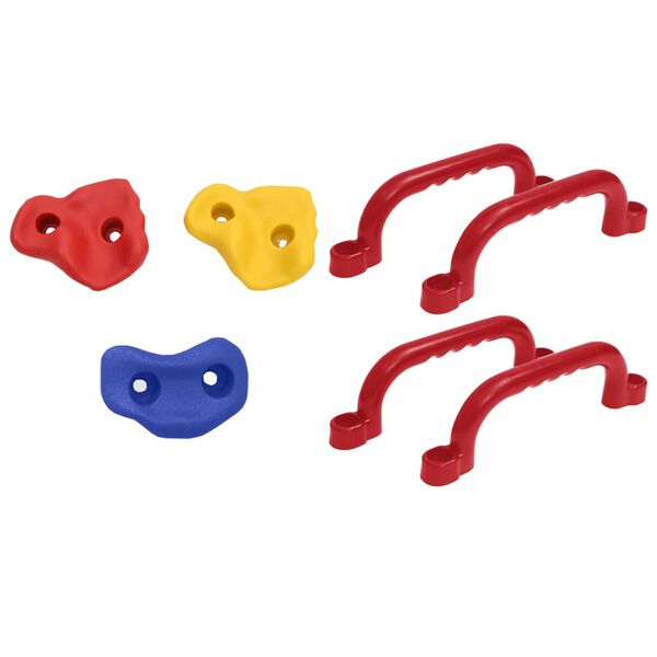 vidaXL Schaukelsitze 2 Stk. mit Klettersteinen Blau Polyethene