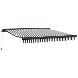 vidaXL Markise Einziehbar Anthrazit und Wei&szlig; 3x2,5 m Stoff & Aluminium