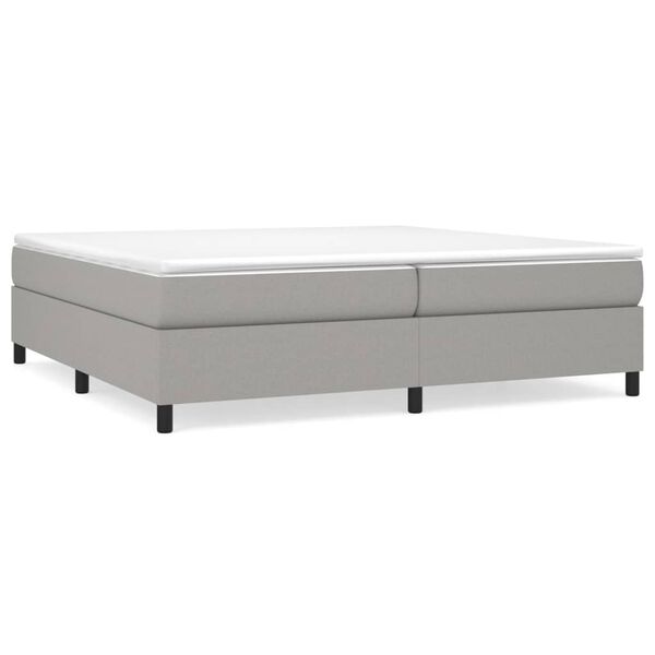 vidaXL Boxspringbett mit Matratze Hellgrau 200x200 cm Stoff