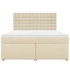 vidaXL Boxspringbett mit Matratze Creme 180x200 cm Stoff