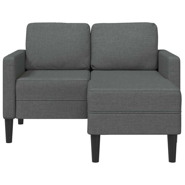 vidaXL 2-Sitzer-Sofa mit Chaiselongue L-f&ouml;rmig Dunkelgrau 125 cm Stoff