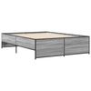vidaXL Bettgestell Grau Sonoma 135x190 cm Holzwerkstoff und Metall