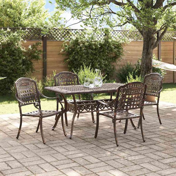vidaXL Garten Essgruppe 5 pcs Bronze Aluminium