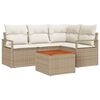 vidaXL Gartensofa-set 5 stk. Beige und Creme Poly-Rattan