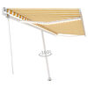vidaXL Automatische Markise mit LED & Windsensor 500x350 cm Gelb/Wei&szlig;