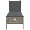 vidaXL Sonnenliege mit Auflage Grau Poly Rattan