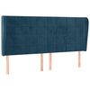 vidaXL Kopfteil mit Ohren Dunkelblau 203x23x118/128 cm Samt