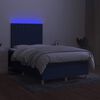 vidaXL Boxspringbett mit Matratze & LED Blau 120x190 cm Stoff