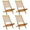 vidaXL Gartenst&uuml;hle 4 Stk. Klappbar Beige Massivholz Akazie