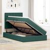 vidaXL Bett mit Stauraum und LED Dunkelgr&uuml;n 120 x 200 cm Samt