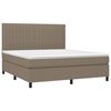 vidaXL Boxspringbett mit Matratze & LED Taupe 160x200 cm Stoff
