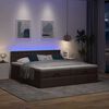 vidaXL Ottoman-Bett mit Matratzen & LEDs Dunkelbraun 200x200 cm Stoff