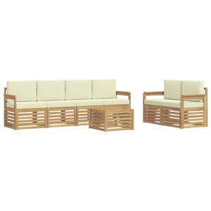 vidaXL Outdoor-Sofagarnitur 7 stk. Wei&szlig; und Creme Polyester