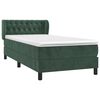 vidaXL Boxspringbett mit Matratze Dunkelgr&uuml;n 100x200 cm Samt