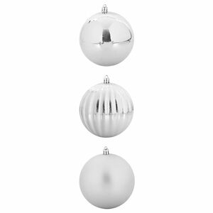 vidaXL Weihnachtskugel-Set 3 pcs Silber Kunststoff