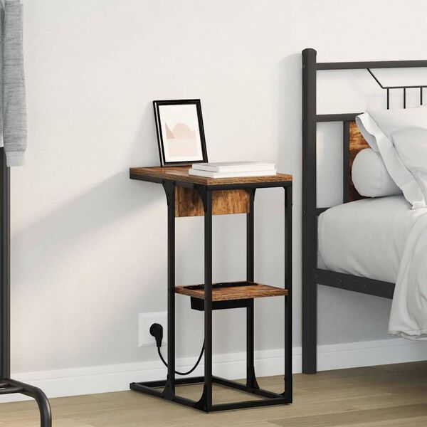 vidaXL Nachttisch Ger&auml;ucherte Eiche 41,5 x 26 x 60,5 cm Holzwerkstoff