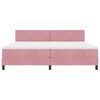 vidaXL Boxspringbett mit Matratze mit Kopfteil Rosa 200 x 200 cm Samt