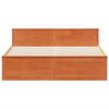 vidaXL Massivholzbett ohne Matratze mit Kopfteil Braun 200x200 cm