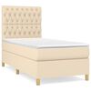 vidaXL Boxspringbett mit Matratze Creme 90x190 cm Stoff
