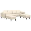 vidaXL Sofa mit Kissen Creme 250 x 188 x 76 cm Cordstoff