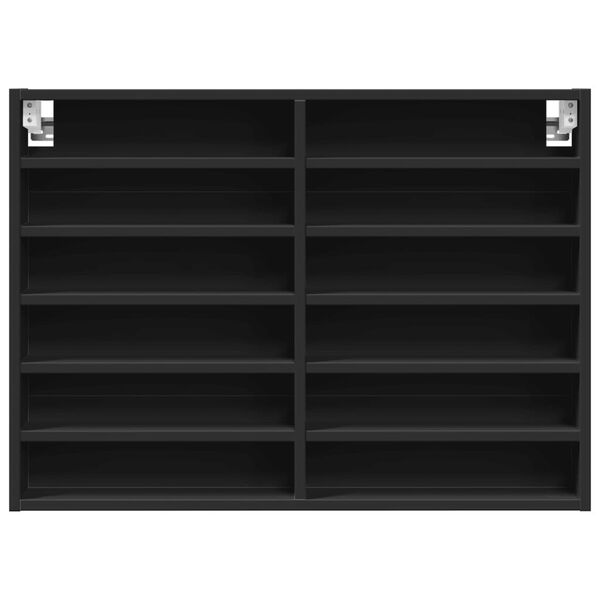 vidaXL Vitrinenschrank Schwarz 80x8,5x58 cm Holzwerkstoff