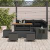 vidaXL Gartensofa-set mit Kissen 10 pcs Schwarz Poly-Rattan