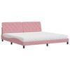 vidaXL Bett mit Matratze Rosa 200x200 cm Samt