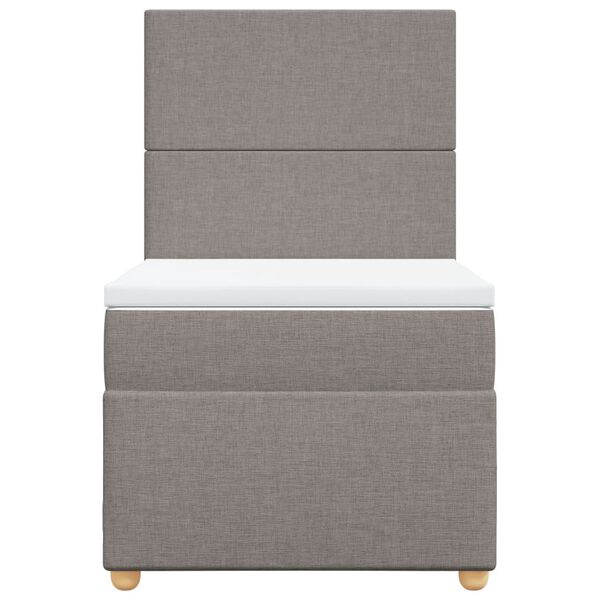 vidaXL Boxspringbett mit Matratze Taupe 100x200 cm Stoff