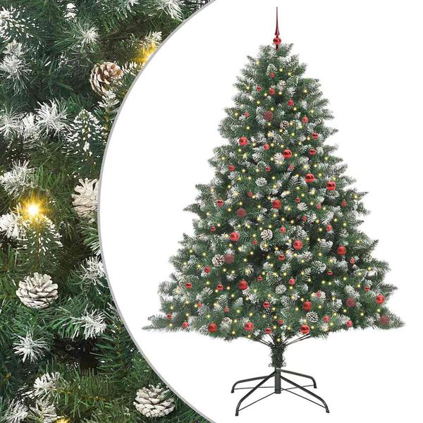 vidaXL K&uuml;nstlicher Weihnachtsbaum mit 300 LEDs mit St&auml;nder Gr&uuml;n 240 cm