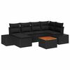 vidaXL Gartensofa-set mit Kissen 7 pcs Schwarz Poly-Rattan