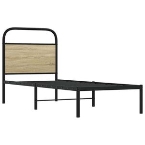 vidaXL Ersatz-Kopfteil Sonoma-Eiche 75 cm Stahl und Holzwerkstoff