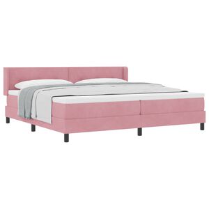 vidaXL Boxspringbett mit Kopfteil Rosa 200 x 200 cm Samt
