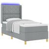 vidaXL Boxspringbett mit Matratze Hellgrau 140 x 200 cm Stoff