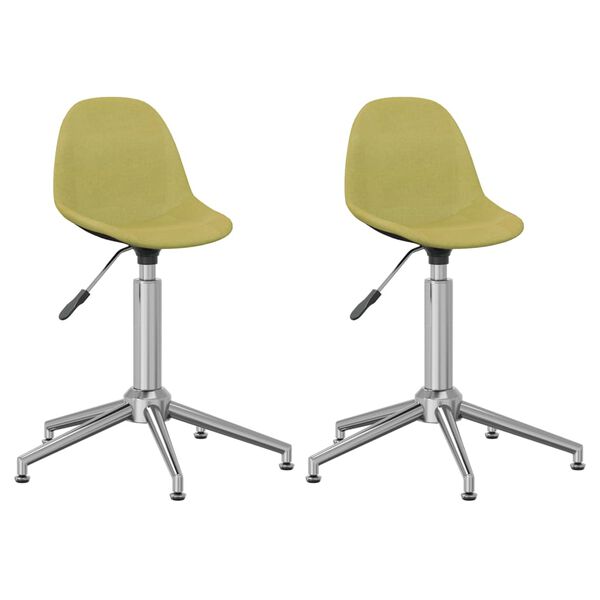 vidaXL Esszimmerst&uuml;hle 2 Stk. Drehbar Gr&uuml;n Stoff