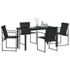 vidaXL Garten Essgruppe 5 pcs Schwarz