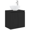 vidaXL Wandmontierte Waschtisch Schwarz 49,5 x 41 x 64,5 cm
