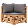 vidaXL Garten-Ecksofa mit Grauer Auflage Massivholz Teak
