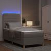 vidaXL LED Boxspringbett mit Matratze Taupe 100 x 200 cm Stoff