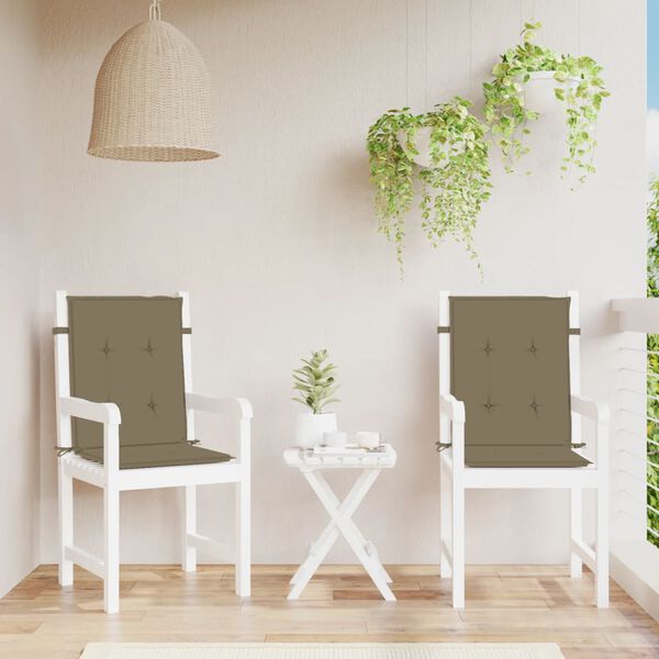 vidaXL Niedriglehner-Auflagen 2 Stk. Melange Taupe 100x50x4 cm Stoff