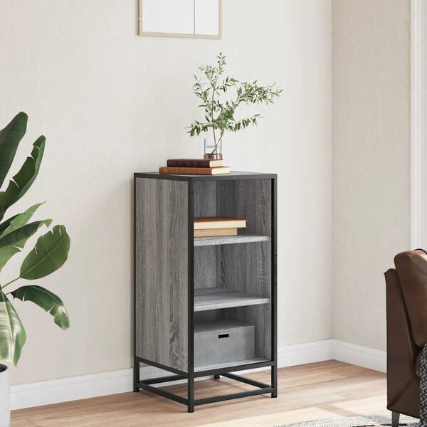 vidaXL Sideboard Grau Sonoma 35,5x35x76 cm Holzwerkstoff und Metall