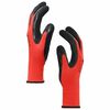 vidaXL Arbeitshandschuhe 12 pcs Rot und Schwarz 8 / m Latexbeschichtung