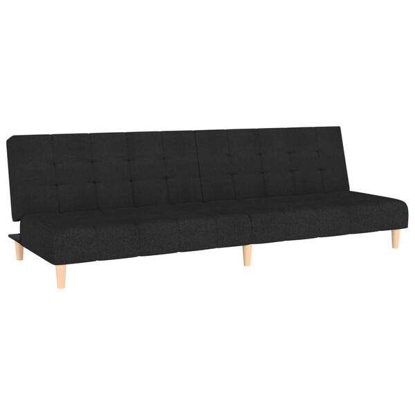 vidaXL Schlafsofa 2-Sitzer Schwarz Stoff