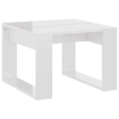 vidaXL Beistelltisch Hochglanz-Weiß 50x50x35 cm Holzwerkstoff