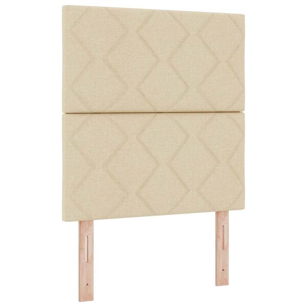 vidaXL Boxspringbett mit Matratze mit Kopfteil Creme 80 x 200 cm Stoff