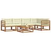 vidaXL Outdoor-Sofagarnitur mit Kissen 6 pcs Natur und Creme