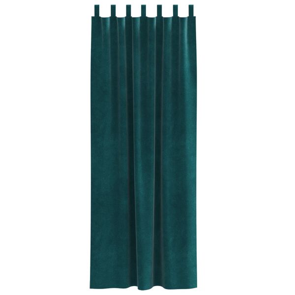 vidaXL Verdunkelungsvorhänge 2 pcs Dunkelgrün 140 x 260 cm Samt